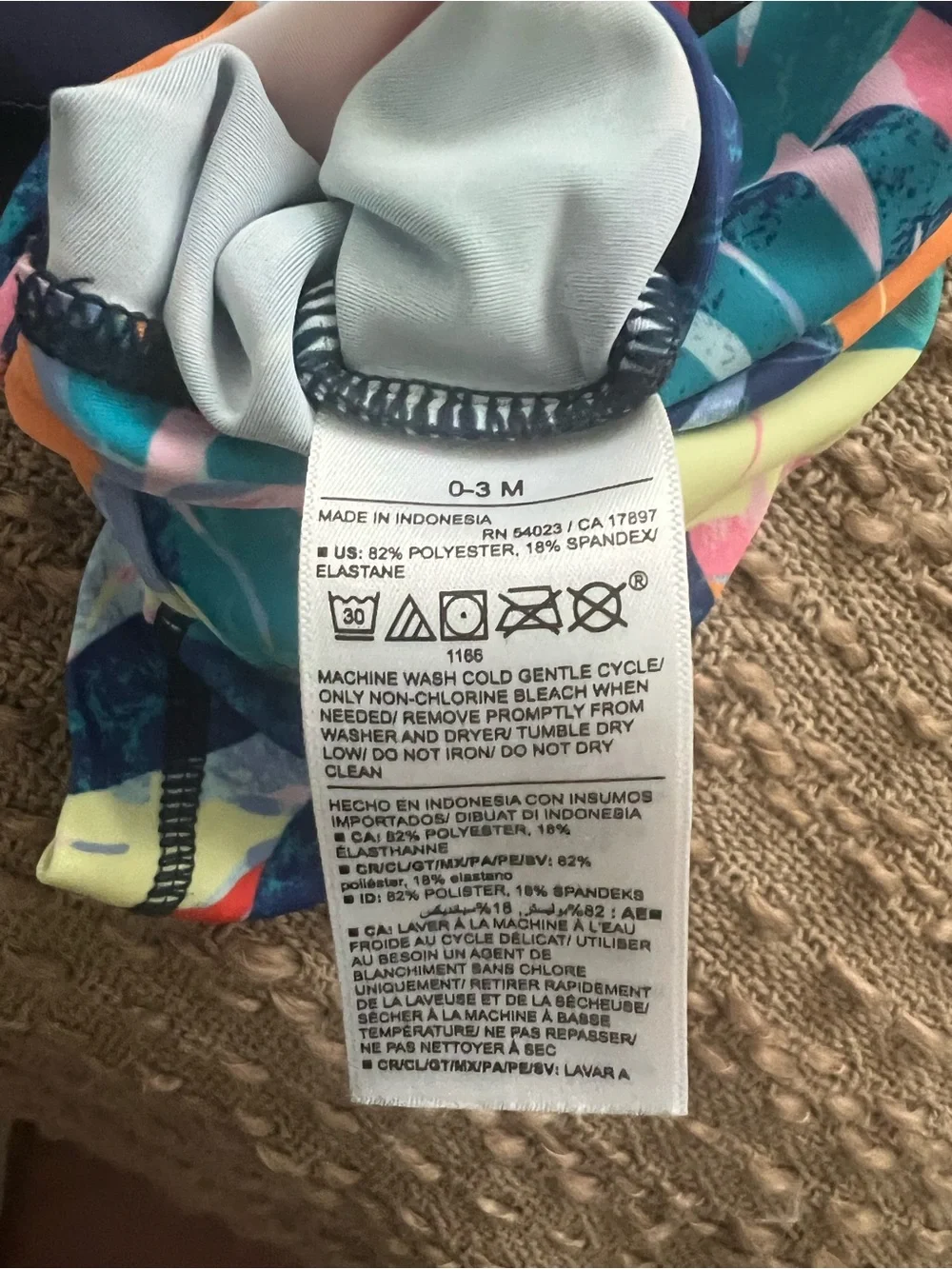 Old Navy Kids Navy Sleeve Tropical Print One-Piece Swimsuit